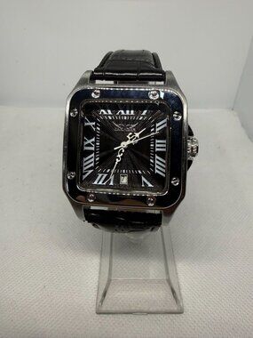 Jaragar Square Silver Case Black Dial Roman Numerals Men’s Automatic Watch